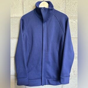 REI Women’s Sz M Full Zip Sweatshirt Jacket Zip Pockets Outdoor Dark Blue